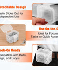 Double-Sided Parts Organizer Box With Eighteen Removable Bins Portable Screw And Hardware Storage Case features detachable bins for easy use and portability.