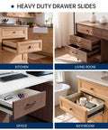 Heavy Duty Black Soft Close Drawer Slides One Pair 12 Inch Cabinet Runners in kitchen, office, living room, and bathroom.