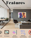 Premium Quality Sound Absorbing Acoustic Wall Panels For Home Studio Ambient Boost Noise Taming Polyester Fiber Vibrant Art Decor in office.