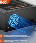 Dang Tough 55 Amp Rv Power Converter With Built In Four Stage Smart Battery Charger 110V Ac To 12V Dc with cooling fan feature.