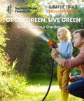 Man and child using Heavy Duty Garden Hose 6 Feet Long 5/8 Inch Hybrid Water Hose in garden, sunlight filtering through trees