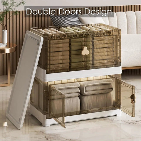Straight Up Massive Collapsible Storage Bin With Smooth Roll Wheels And Snug Lid Cover And Heavy Duty Stackable Plastic Tote For Closets And Home Organization That Completely Flattens Clutter Daily
