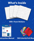 Foil Fun Letter And Number Sticker Set For Mess Free Arts And Crafts Projects contents: foam stickers, foil sheets, manual