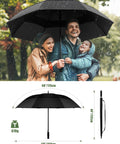 Family under Big Ole Golf Umbrella With Auto Open And Windproof Canopy Thick Waterproof UV Shield For Rainy Day Golf Durable Fiberglass Shaft Comfortable Non Slip Handle Ideal For Tee Times And Travel On The Course.