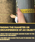 Using the Diameter And Circumference Tape Measure With Locking Push Button Imperial And Metric 82 Inch And 214 Cm Double Sided Blade