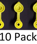 10 Pack Universal Large Yellow Gas Can Vent Caps For Plastic Fuel Cans displayed in a row