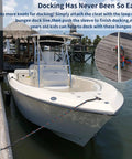 Boat moored with Heavy Duty Bungee Dock Lines For Boats Quick Docking And Safe Mooring Pontoon And Bass Boat Mooring Gear