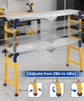 Hella Sturdy Foldable Welding Table With 1100 Lbs Portable Workbench Setup, Compact Collapsible Steel Bench, adjustable height
