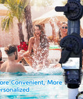 Pool valve actuator TPE24VA, 24V NO Brake, installed on a pool valve assembly with blue housing