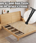 No Sweat Height Tweaks On Reliable Adjustable Bed Legs 4 Pack Swivel Base furniture feet on treated wood bed frame.