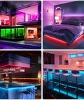Music Sync RGB LED Strip Lights With App And Remote Control 50 Ft Two Rolls Multicolor Ambiance For Home Theater Parties Gaming Setup