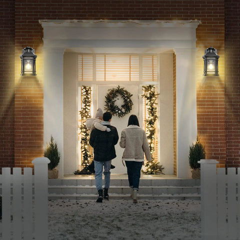 Motion Sensor Outdoor Light With Built In GFCI Outlets Dusk To Dawn Exterior Fixture lighting home entrance at night