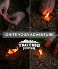 Hand lighting fire with Waterproof Tinder Fire Wax for Wet Wood And Emergency Kits 60g Tin Delivers Up To 50 Lights