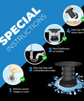 Instructions for using Bathtub Drain Hair Catcher And No Sweat Clog Prevention Protector For Standard Tubs with visual steps.