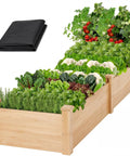 8x2ft Outdoor Wooden Raised Garden Bed With Elevated Planter Box For Veggies And Herbs Large Plant Space Natural Wood Finish