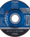 4-1/2 Inch Type 27 SG Cut Off Wheel For Steel And Stainless INOX Metal Cutting Disc Aluminum Oxide 13,300 RPM Max, face view