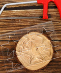 Kickass Star Router Jig Template Clear Hardened Acrylic Inlay Guide For Woodworking on wood with saw and pencil.