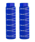 Two Pack Aluminum Alloy Bike Pegs For Three Eighths Inch Axles Anti Skid Foot Pegs For Front Or Rear Use, Durable Navy Blue Stunt Pegs