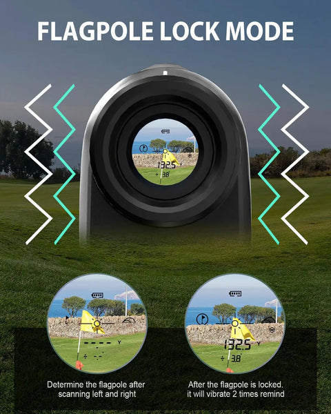 Golf Rangefinder With Slope, Flag-Lock, Vibration And Continuous Scan, 800 To 1100 Yard Laser Range Finder, Rechargeable, tournament legal
