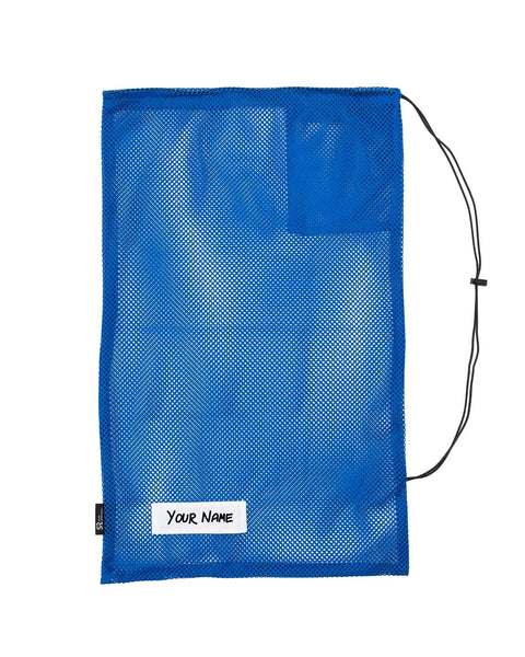 Premium Mesh Equipment Bag With Adjustable Drawstring Closure For Swim Gear Durable Royal Blue Tote With Inner Pocket For Keys And Personal Items Name Tag Space Great For Pool Or Beach Made In USA