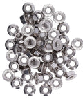 50Pcs Stainless Steel Flange Nuts Set DIN 1587 A2 70 Rustproof Locking Nuts For M3 M4 M5 M6 M8 M10 M12 Bolts shown in pile