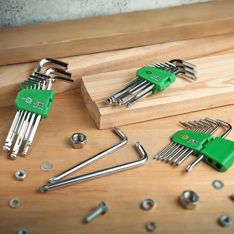 Nine-Piece Metric Allen Wrench Set With Ball End Hex Keys In S2 Steel, Includes 1.5 2 2.5 3 4 5 6 8 10 MM Sizes displayed