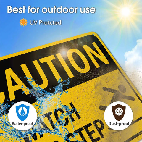 Watch Your Step Caution Sign 10 By 7 Inches Reflective Aluminum Safety Sign For Outdoor And Indoor Use Rugged Weatherproof