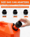 Battery Powered Gas Can Pump With Auto Shut Off, 3.2 GPM, 47 Inch Hose, 3 Adapters For Gasoline Diesel Kerosene, shown with adapters