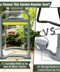 Garden Kneeler And Seat 2 In 1 Heavy Duty With Handles For Seniors; foldable anti-tip design; shown in assembled position.