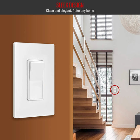4 Way Decorator Rocker Light Switch 15A 120V 277V Gloss Finish With Ground Wire Lead Attached UL Listed Residential Commercial