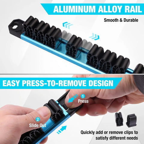 Magnetic Screwdriver And Wrench Organizer Rail Set, Heavy Duty Aluminum Tool Organizer With 36 Slots For Toolbox Drawers, 3 Piece Set