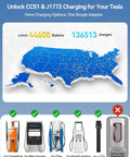 Map showing CCS1 and J1772 charging stations across the US for Premium 2In1 Ccs And J1772 To Tesla Charging Adapter Compatible With 2021 Through 2026 Model 3 Y S X Electric Vehicle Wall Box Plug Heavy Duty Hella Durable Sweet Daily Driver Upgrade.