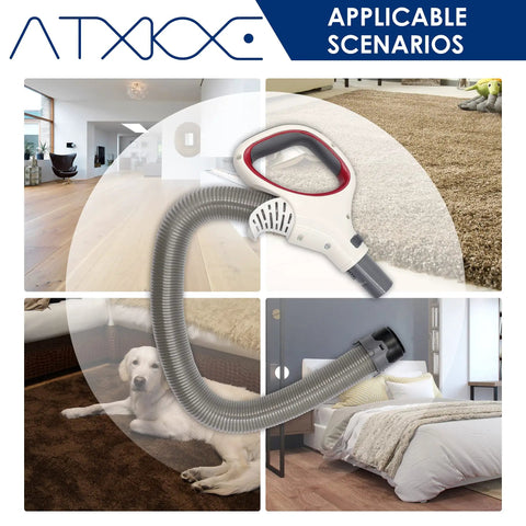 Replacement Hose Handle For Shark Rotator Pro Lift Away Upright Vacuum Fits NV500 NV501 NV502 NV503 NV504 NV505 NV510 NV520 And UV560 Models Durable Grip Easy Install Ideal Upgrade For Your Lift Away System shown with various cleaning scenarios in a home setting.