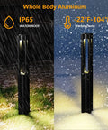 Low Voltage Pathway Lights Kit 10 Pack With Wire Connectors 3W 12V LED Landscape Lighting showing IP65 waterproof and temperature range