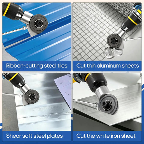 Transform Your Electric Drill Into A Mighty Sheet Metal Cutter With This Nibbler Attachment. Nibbler cutting steel and aluminum sheets.