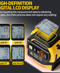 No Sweat 4 In 1 Laser Tape Measure With 328 Ft Rangefinder And Cross Line Beam Plus Auto Lock Folding Ruler And Digital Level with LCD display.