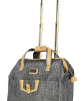 Underseat Carry-On Luggage For Women, 15 Inch Lightweight Bag With 2 Spinner Wheels, Small Nylon Briefcase Style, Paige Silver