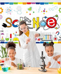 Chemical Science Backdrop Banner Decorations Extralarge Kid Friendly Classroom Lab Party Themed Background With Colorful Scientific Elements