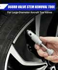 Beefed Up Heavy Duty Valve Stem Removal Tool Set With Safety Lock And Roller Grip For Large Diameter Aircraft Tire Valves