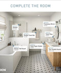 Bathroom featuring Banbury 3 Piece Bath Accessory Kit In Brushed Nickel Comes With 24 Inch Towel Bar Pivoting Toilet Paper Holder And Towel Ring Includes Template And Mounting Hardware For No Fuss Easy Install Durable Bath Hardware With Limited Lifetime Warranty.