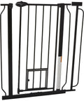 Extra Tall Walk Through Dog Gate For Doorways And Bottom Of Stairs 36 Inch Metal Pet Gate With Small Pet Door Adjustable