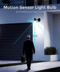 Three Pack Motion Sensor Light Bulbs With Auto Night Activation For Low Light, Ultra Sensitive Motion Detector Lamps For Hallways And Closets, Energy Saving, Gentle Soft Lighting, Go To Easy Fit In Standard Sockets on outdoor wall light