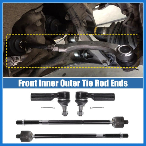 4Pcs Front Inner Outer Tie Rod Ends Kit For Ford Escape 2009 2012 And Mazda Tribute 2010 2011 Drag Link Steering Suspension Upgrade For A Smoother Ride And Dialed In Handling installed on front suspension
