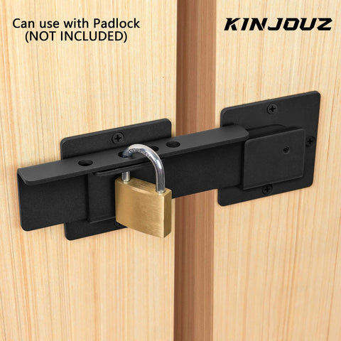 9 Inch Flip Gate Latch Lock With Four Padlock Holes Heavy Duty Four Millimeter Carbon Steel Adjustable Door Latch installed