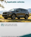 Kia Sorento parked on grass, fit for 2016-2020 models, with OEM codes 83471C5000, 83471C6000 for verification.