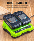 Dual port charger with two USB power bank batteries from 24V Brushless Cordless Impact Driver Kit With 2650 Inch Pounds Torque