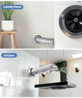 Magnetic Dryer Vent Kit With Quick Connect For Easy Snap On And Off, Airtight Seal, 4 Inch Extendable Duct in Laundry and Kitchen