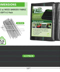 Heavy Duty Weed Barrier Landscape Fabric 3x100ft 3.2oz Garden Cloth Ground Cover with 20 U Shaped Pegs for Gardening