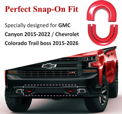 Chevy Colorado GMC Canyon Tow Hook Covers Front Hitch Cover Red Custom Fit For Trail Boss 2015 2026 And Canyon 2015 2022 Gap Free