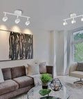 Living room with two Arcfox 24W Three Light LED Track Lighting Kit With Dimmable Rotatable Heads 3000K installed on ceiling